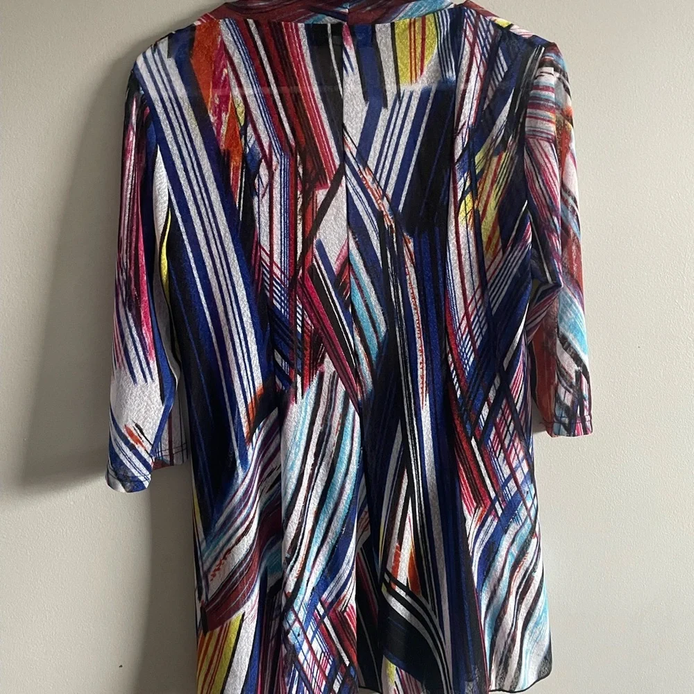 Colorful Striped Open Cardigan